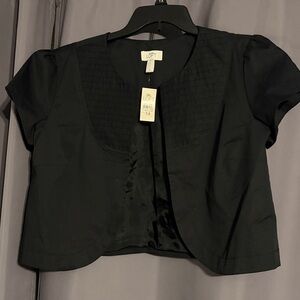 LOFT Classic Black Bolero Jacket - Size 14 NWT